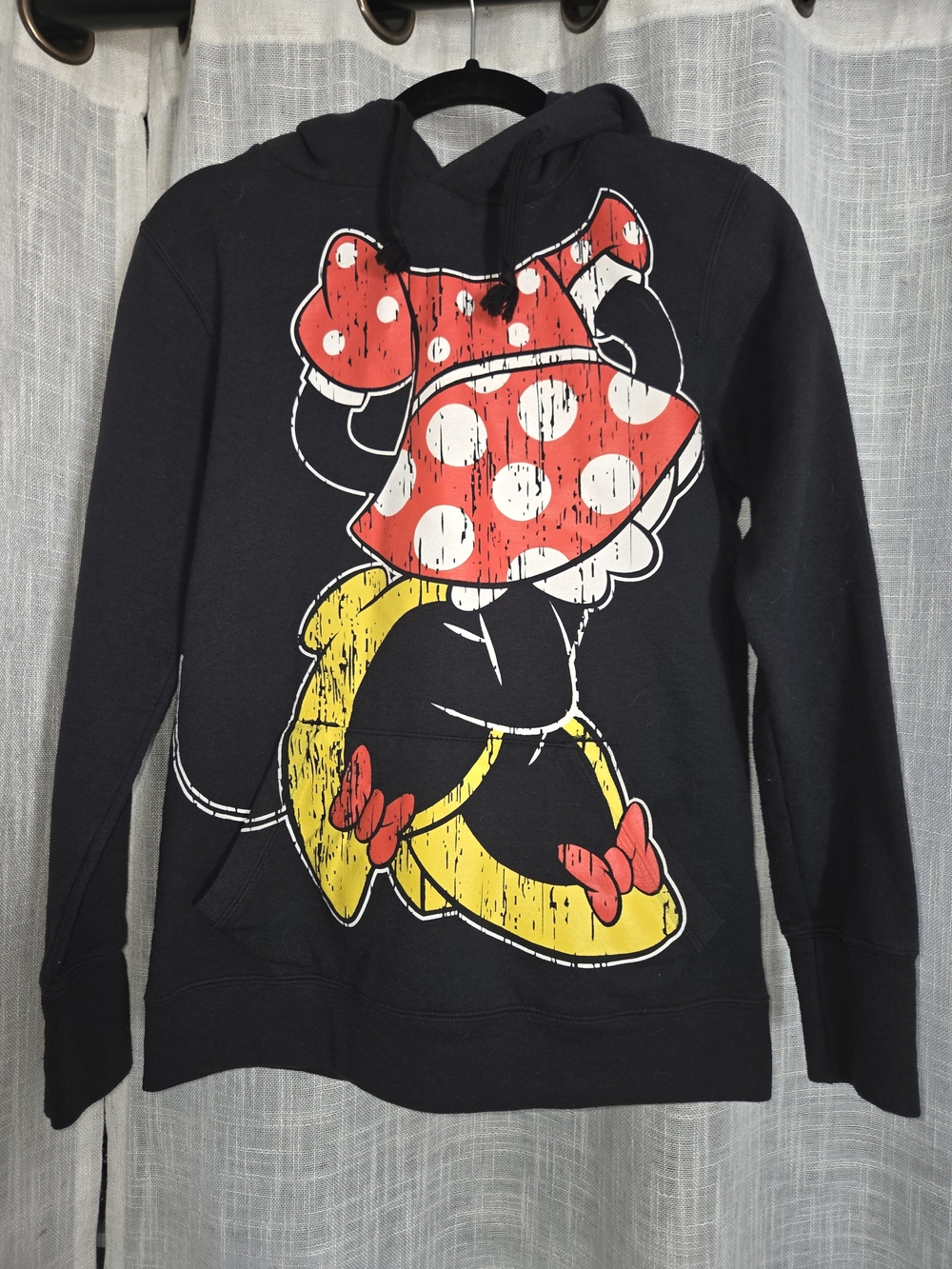 Disney Black Zip-Up Hoodie Minnie Graphic pullover